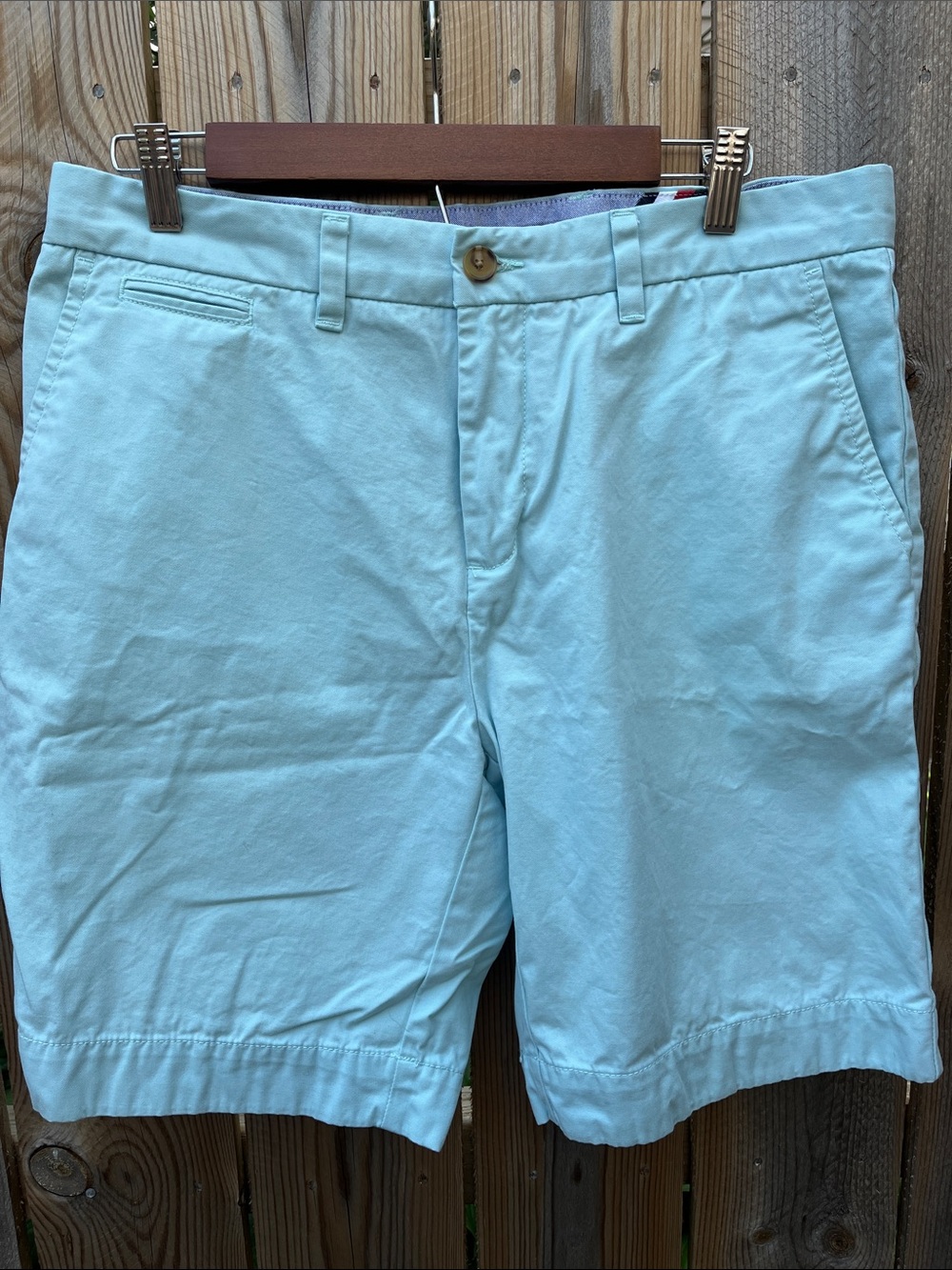 Tommy Hilfiger Light Teal Blue Flat Front Cotton Shorts Size 33
